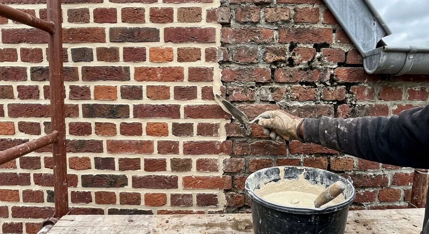 Rejointoiement de façade en brique flamande — MG Toiture